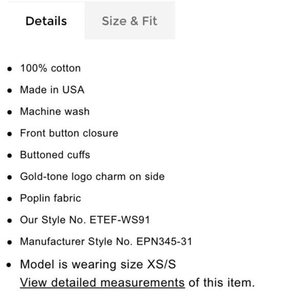 NWT Eterne Cotton Poplin Button Down Up Blouse Shirt Top White - Picture 11 of 11